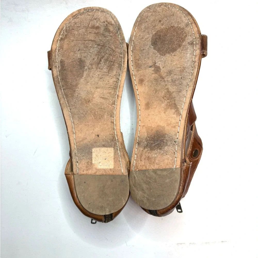 Bed | Stu Soto Tan Leather Sandals | 11 - Picture 9 of 13